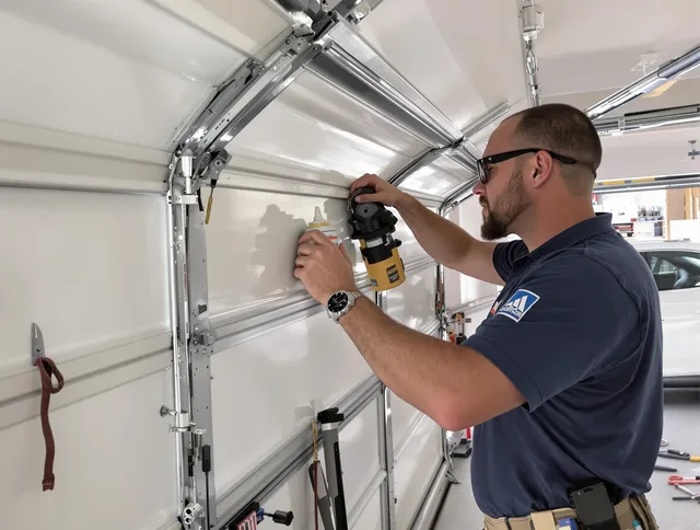 Rincon Garage Door Repair technician quieting a noisy garage door in Rincon